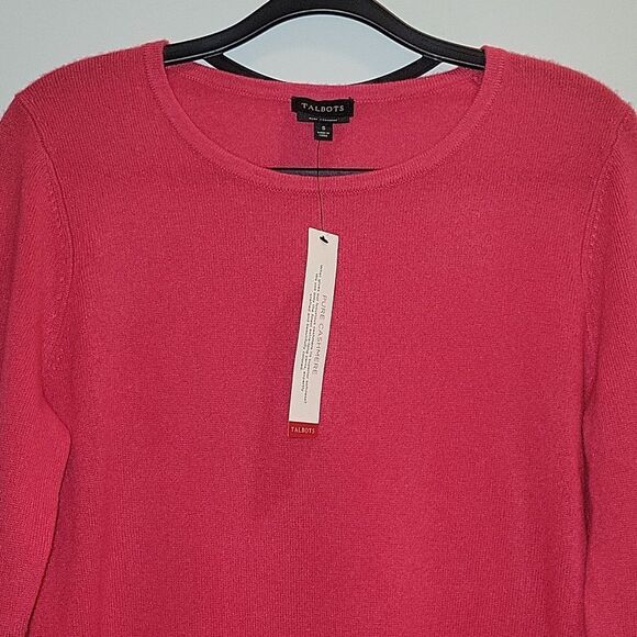 Talbots Pure Cashmere Pink  Pullover Crewneck Sweater Small NWT - Picture 7 of 9